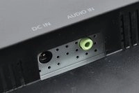 Connectivity, with a VGA socket, DVI Dual Link and 3 HDMI 1.4. The screen also incorporates a line-in to power the two 2-watt speakers