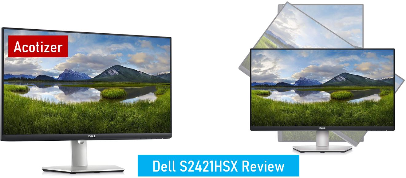 Review of Dell S2421HSX monitor showcasing its sleek design and impressive features