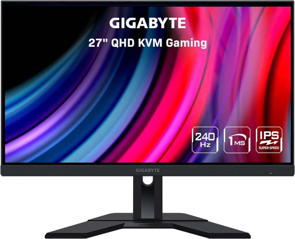 GIGABYTE M27Q 27" 240Hz 1440P Gaming Monitor, 2560 x 1440 IPS Display, 1ms Response Time, 92% DCI-P3, DisplayPort 1.4, 2x HDMI 2.0, USB 3.0 Type-C
