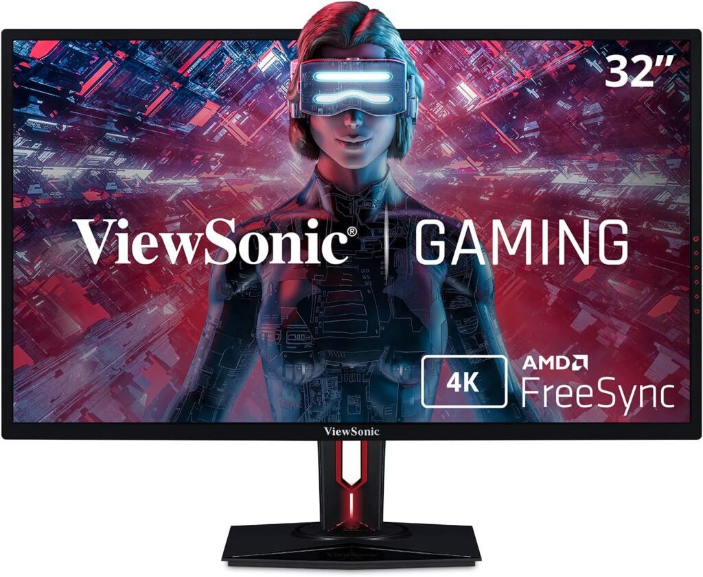 ViewSonic XG3220 32 Inch 60Hz 4K Gaming Monitor with FreeSync HDMI DP Eye Care Advanced Ergonomics and HDR10 for PC and Console Gaming

