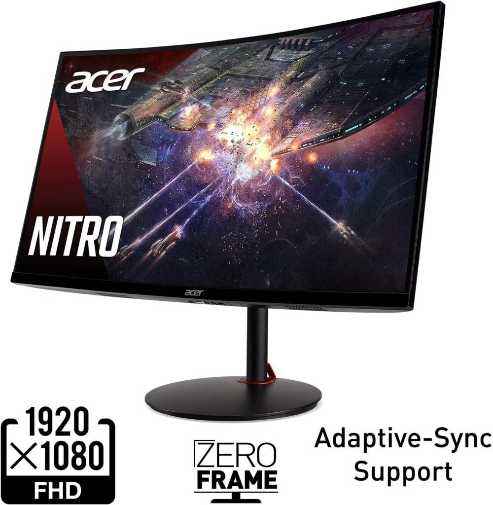 Acer Nitro XZ270 Xbmiipx 27" 1500R Curved Full HD (1920 x 1080) VA Zero-Frame Gaming Monitor with Adaptive Sync, 240Hz Refresh Rate and 1ms VRB (Display Port & 2 x HDMI 2.0 Ports) , Black
