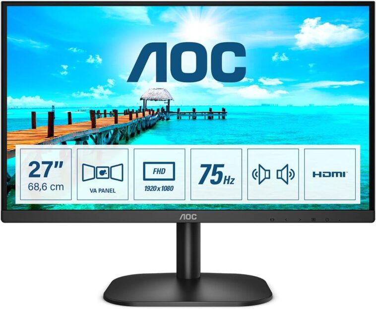 AOC, a top-quality monitor brand for clear and vibrant display, ideal for professional tasks and gaming