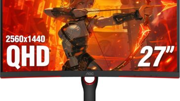AOC Q27G3XMN 1440p gaming monitor with vibrant display on a sleek stand - best budget 144Hz performance