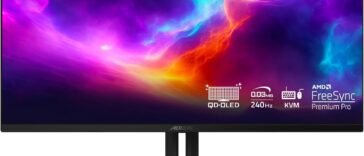 Alienware vs AORUS 32-inch OLED gaming monitors side-by-side