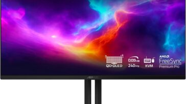 Alienware vs AORUS 32-inch OLED gaming monitors side-by-side