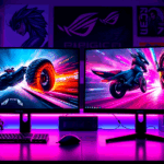 ASUS ROG Swift vs Strix OLED gaming monitors side-by-side comparison showing sleek designs and vibrant displays
