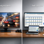BenQ EX2780Q vs Dell U2721DE side-by-side comparison for gaming and productivity