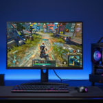 Side-by-side comparison of the best 1440p gaming monitors showcasing OLED, IPS, and Mini LED displays with HDR gaming visuals