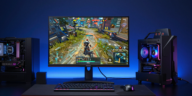Side-by-side comparison of the best 1440p gaming monitors showcasing OLED, IPS, and Mini LED displays with HDR gaming visuals