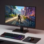 Best gaming monitors under 300 USD AOC Q27G40XMN on a gaming desk