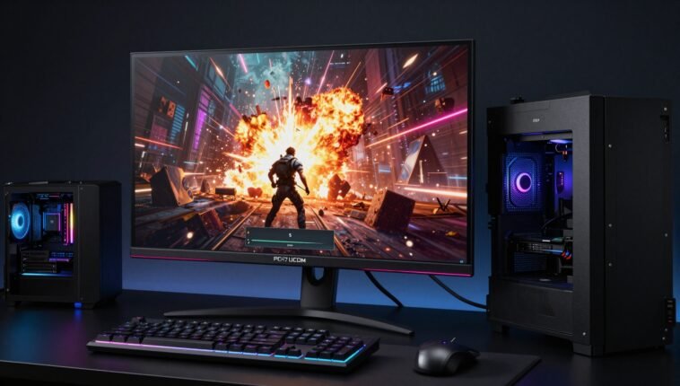 Best HDR Gaming Monitors - ASUS ROG Swift OLED PG27UCDM display in gaming setup