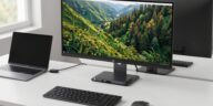 Best monitors with built-in docking station in a modern office desk setup