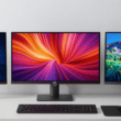 OLED vs LED vs IPS monitors comparison showing three different display technologies side by side with color accuracy differences visible
