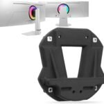 3idee vesa adapter for samsung odyssey curved gaming monitor fitted between an OLED monitor and an arm