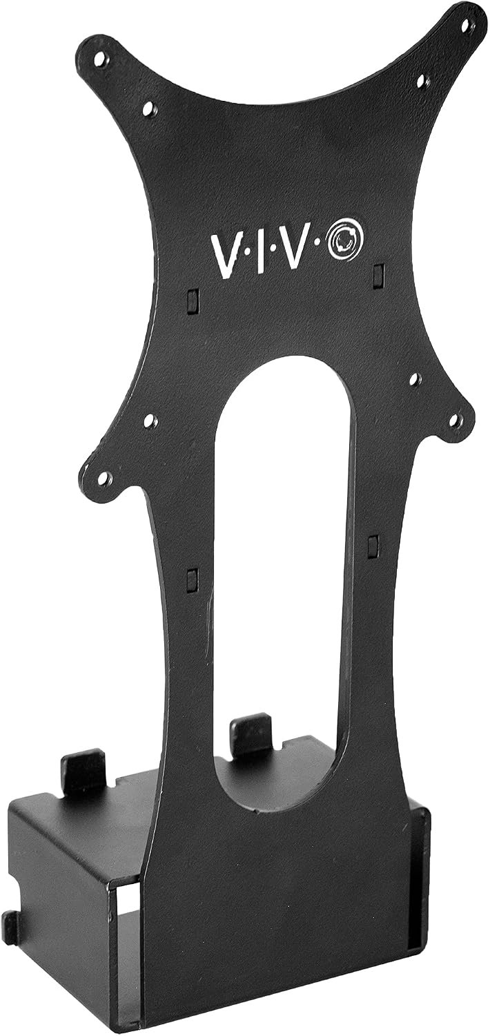 Samsung monitor mount adapter connecting a curved screen to a desk arm in a London home office